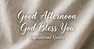 good afternoon god bless you