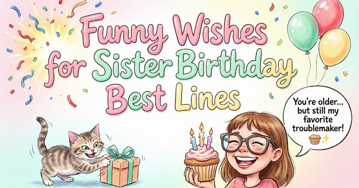 funny wishes for sister birthday